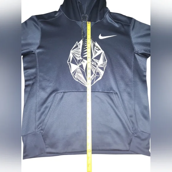 Nike Men's Blue Hoodie with Geometric Design - Picture 3 of 4
